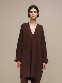 Cardigan cappotto in maglia oversize con bottoni