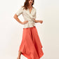 Blusa in lino con lurex effetto luminoso
