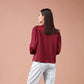 Pantaloni in ecopelle relaxed fit argento