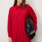 Camicia rossa oversize a vestibilità comoda