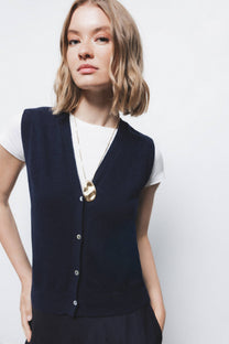 Gilet in maglia con scollo a V