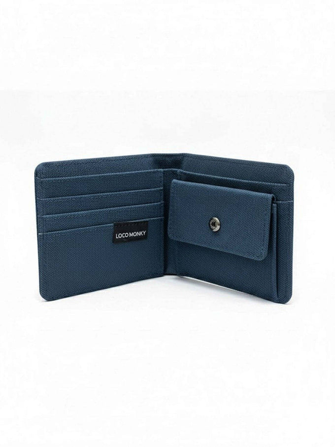 Portafoglio da uomo con portamonete e protezione RFID Blu Scuro