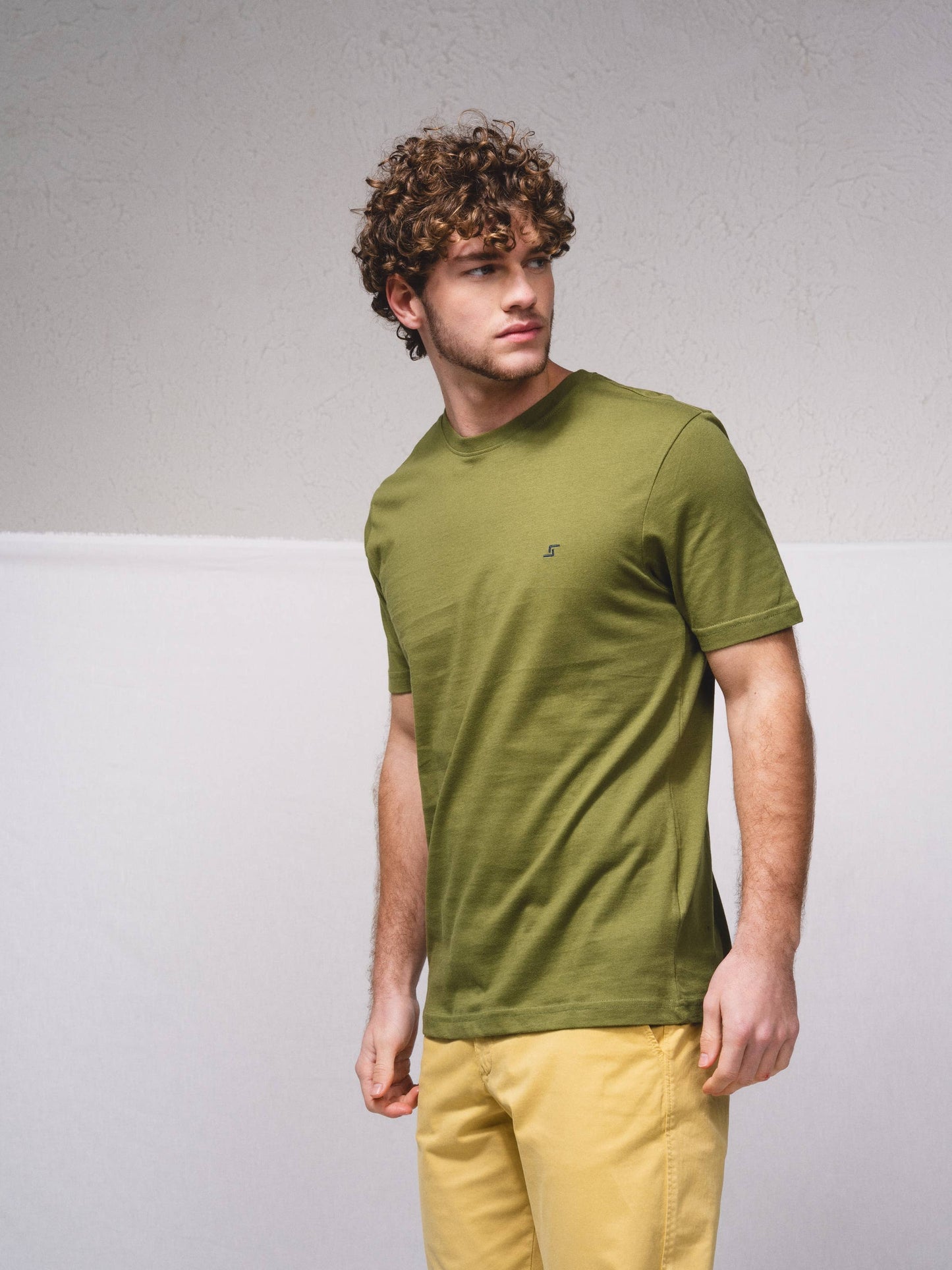 T-shirt basic in cotone con logo ricamato
