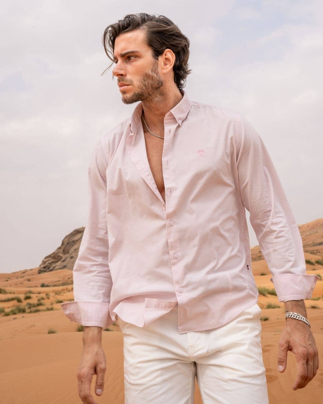 Camicia in popeline rosa baby antimacchia