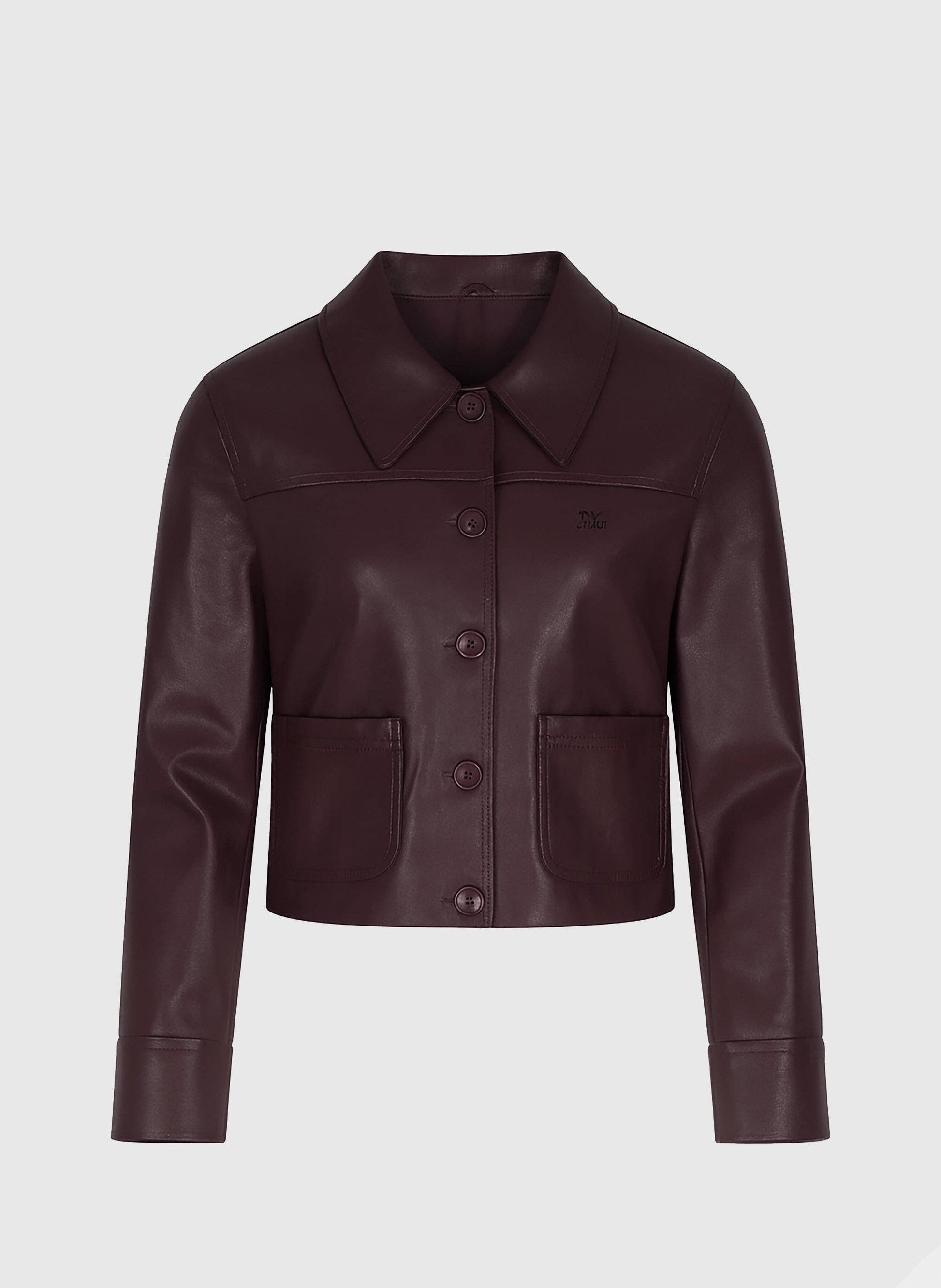 Giacca Claudiane in similpelle color vino