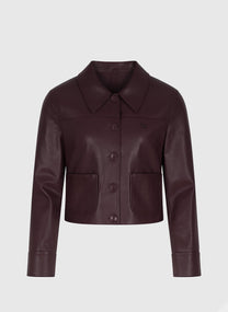 Giacca Claudiane in similpelle color vino