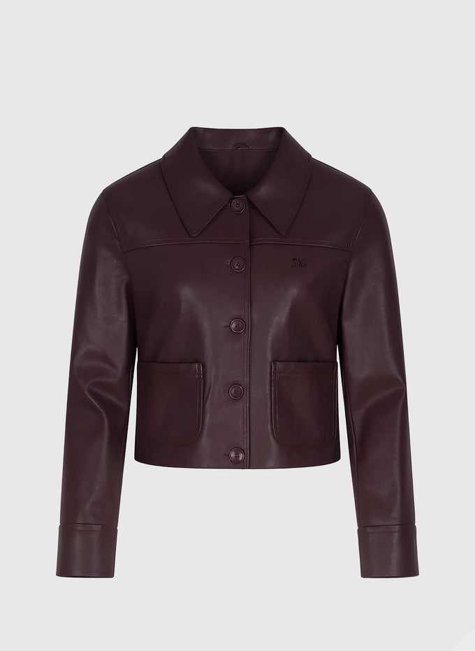 Giacca Claudiane in similpelle color vino