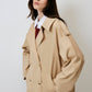 Trench corto in gabardine di cotone