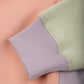 Maglione oversize donna half-zip color block lavanda