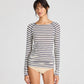 Maglia a righe in lana Amalie con effetto denim reverse