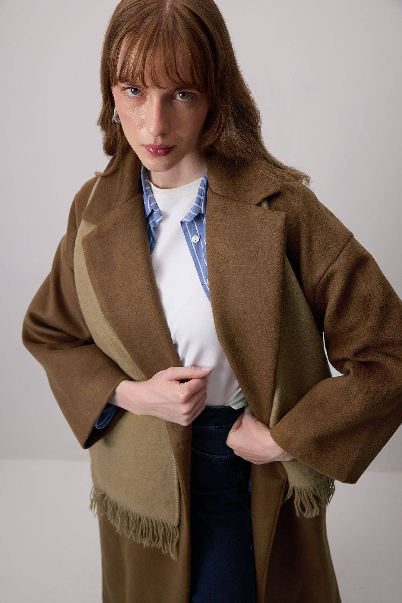 Cappotto oversize doppiopetto marrone