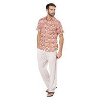 Camicia estiva a maniche corte in voile di cotone