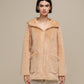 Cappotto in pile con cappuccio e zip