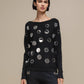 Maglione donna con paillettes a pois