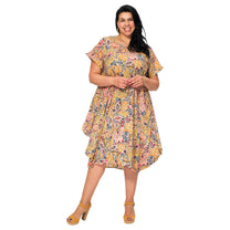 Abito midi estivo boho in voile di cotone con tasche
