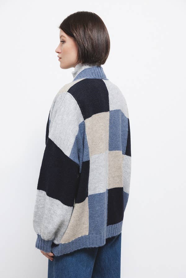 Cardigan in maglia con motivo geometrico