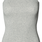 Top a coste Alberte in cotone biologico grigio chiaro melange