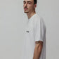 T-shirt cropped bianca oversize in cotone biologico