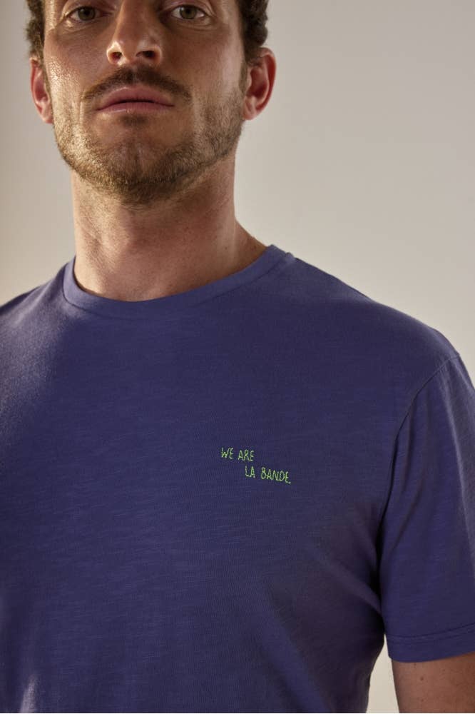 T-shirt Feel Good in cotone blu cobalto