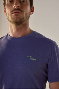 T-shirt Feel Good in cotone blu cobalto