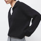 Maglione in maglia rasata con collo polo