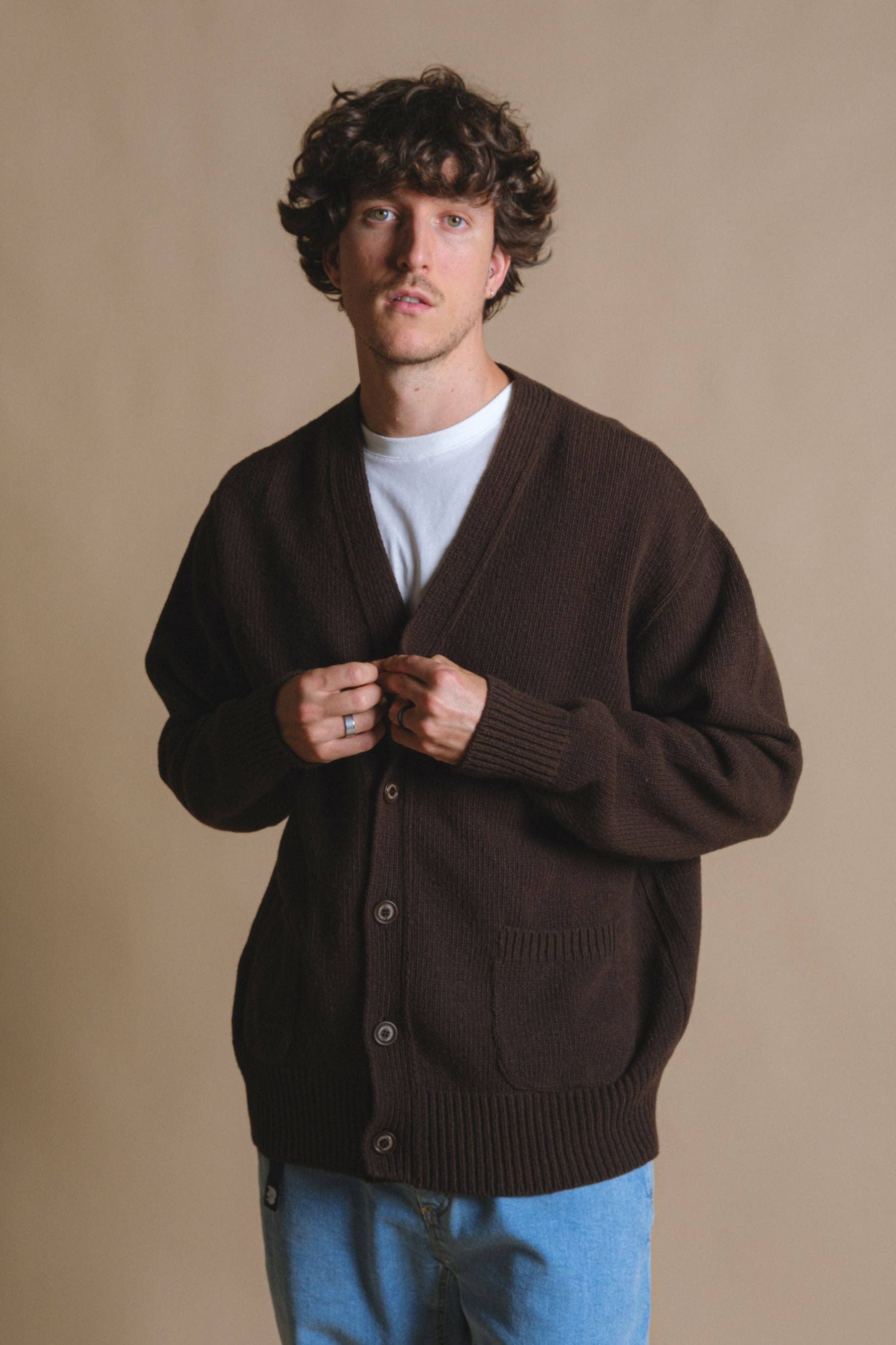 Cardigan oversize Relleu color cioccolato
