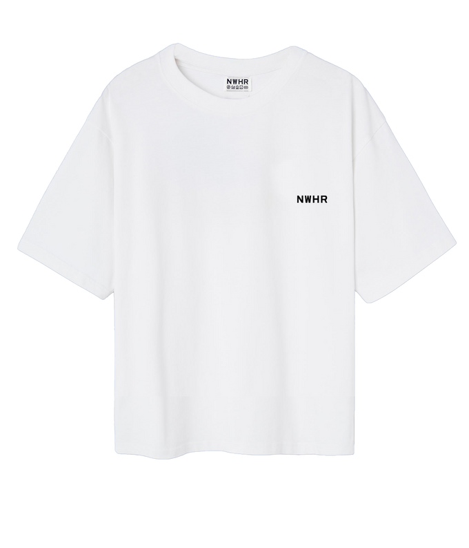 T-shirt cropped bianca oversize in cotone biologico