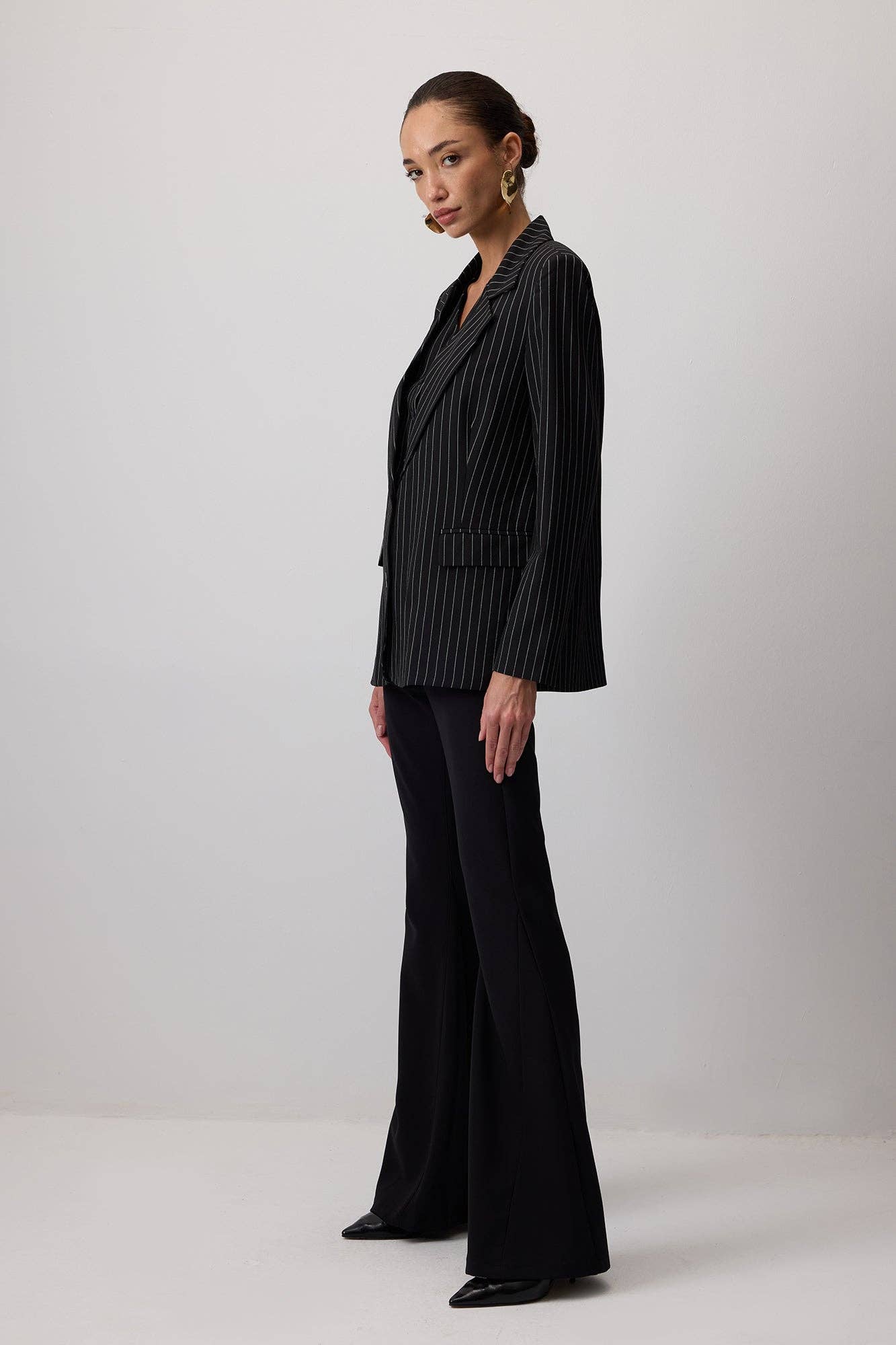 Completo gilet e blazer gessato