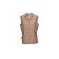 Camicia smanicata in lino con laccetti laterali