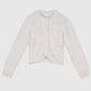 Cardigan Natalia écru con ricamo di perle