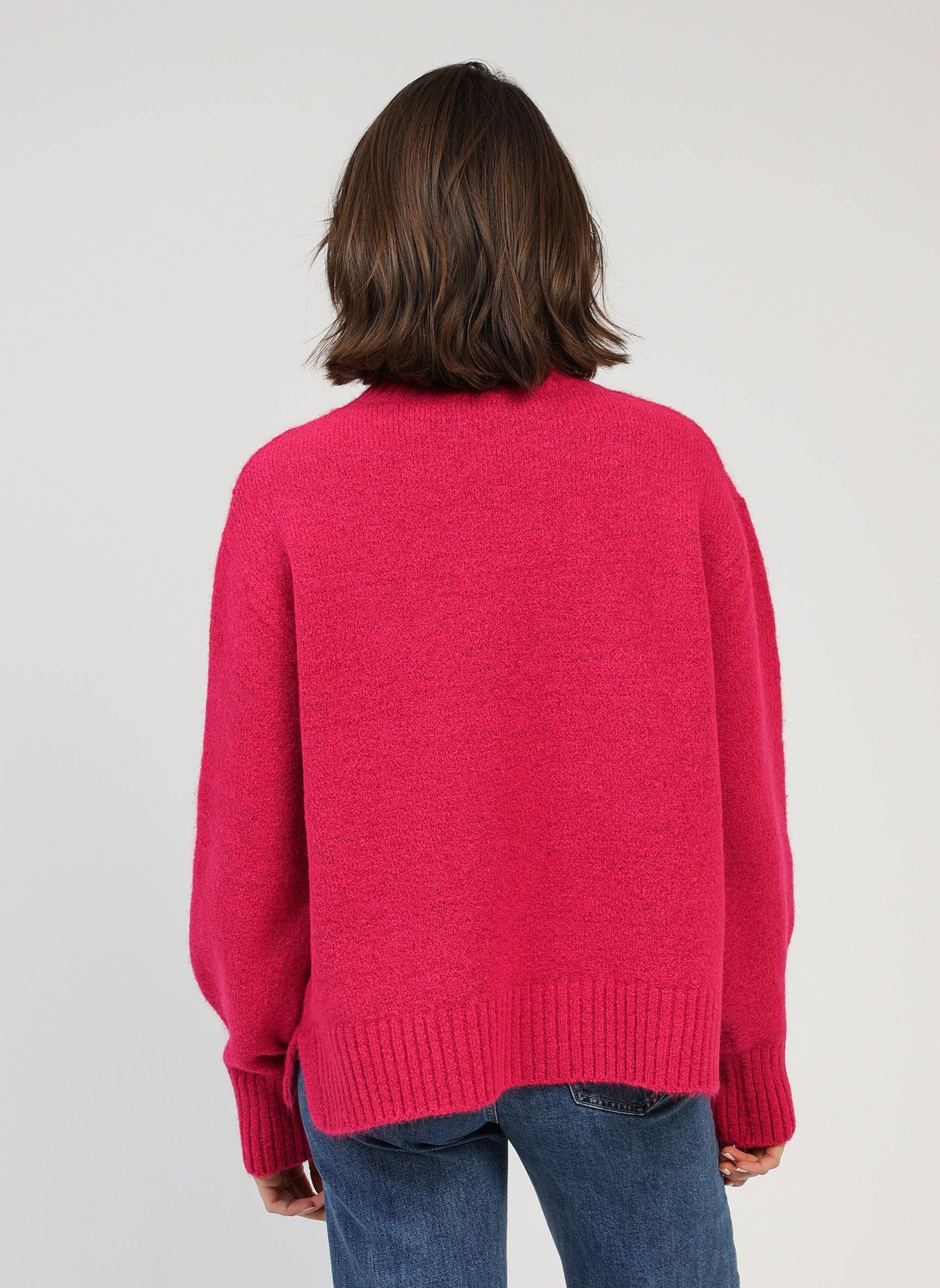 Maglione dolcevita fucsia Lipy