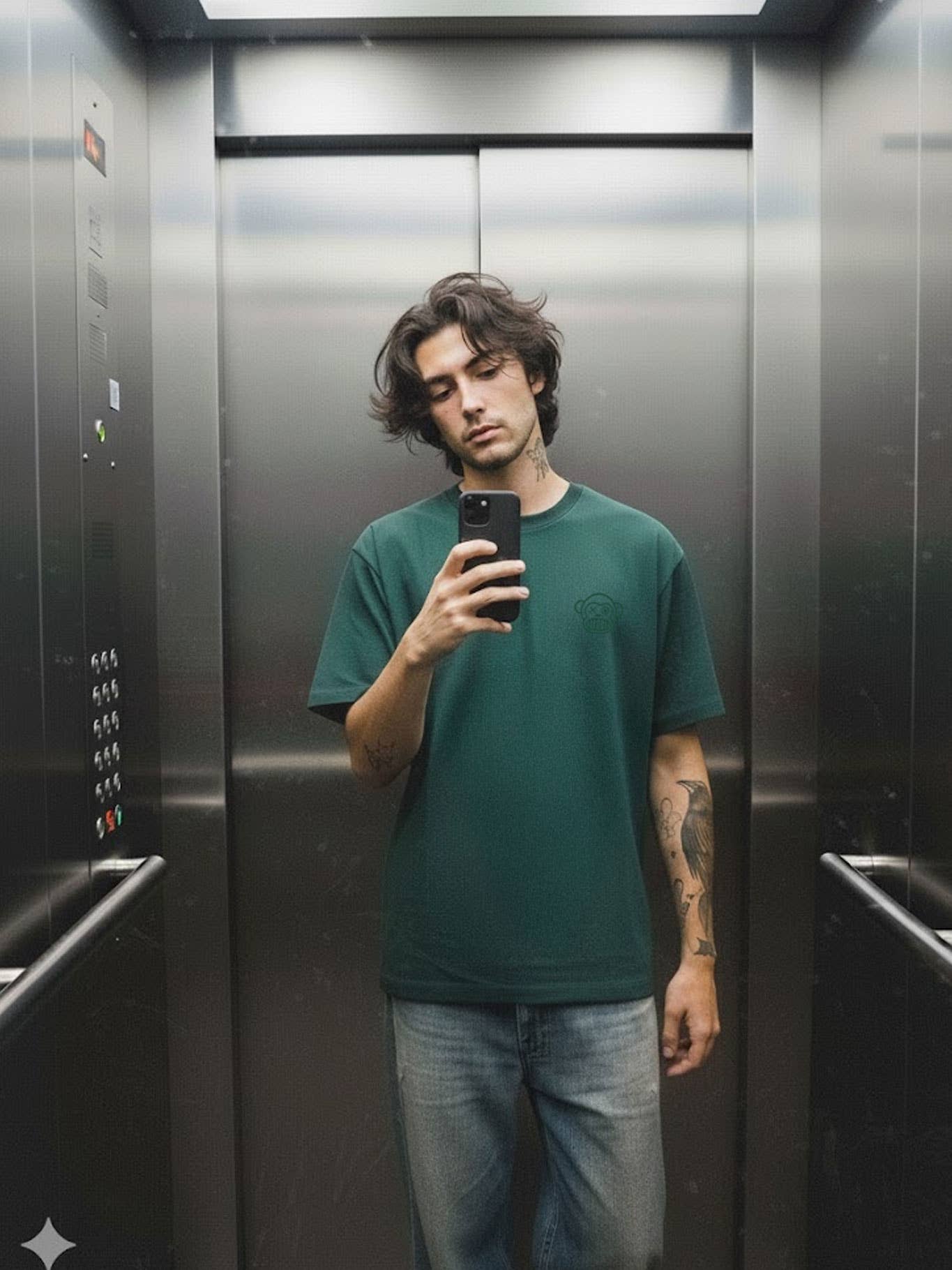 T-shirt Puro Loco B verde scuro LOCO MONKY