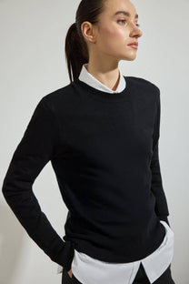 Maglione basic in maglia nero