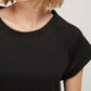 T-shirt essenziale pigmentata da donna crema burro in cotone biologico