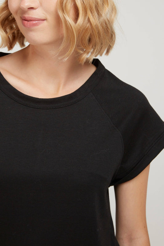 T-shirt essenziale pigmentata da donna crema burro in cotone biologico