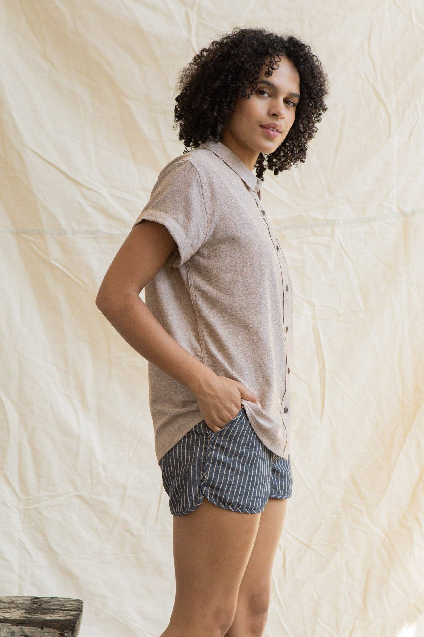 Camicia Bea in chambray ruggine
