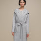 Cappotto cardigan in maglia con cintura e maxi collo