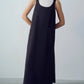 Abito gilet lungo con spalline arricciate