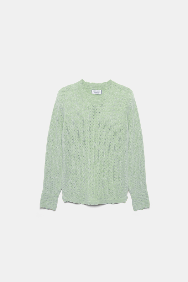 Maglione a maglia strutturata verde menta