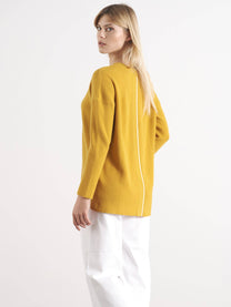 Maglione a coste con scollo a V