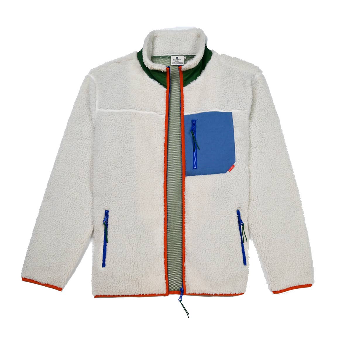 Felpa sherpa unisex con zip in avorio