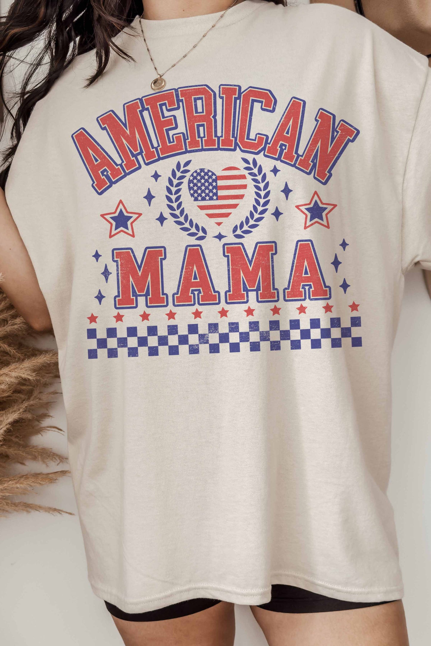 T-shirt oversize con grafica American Mama