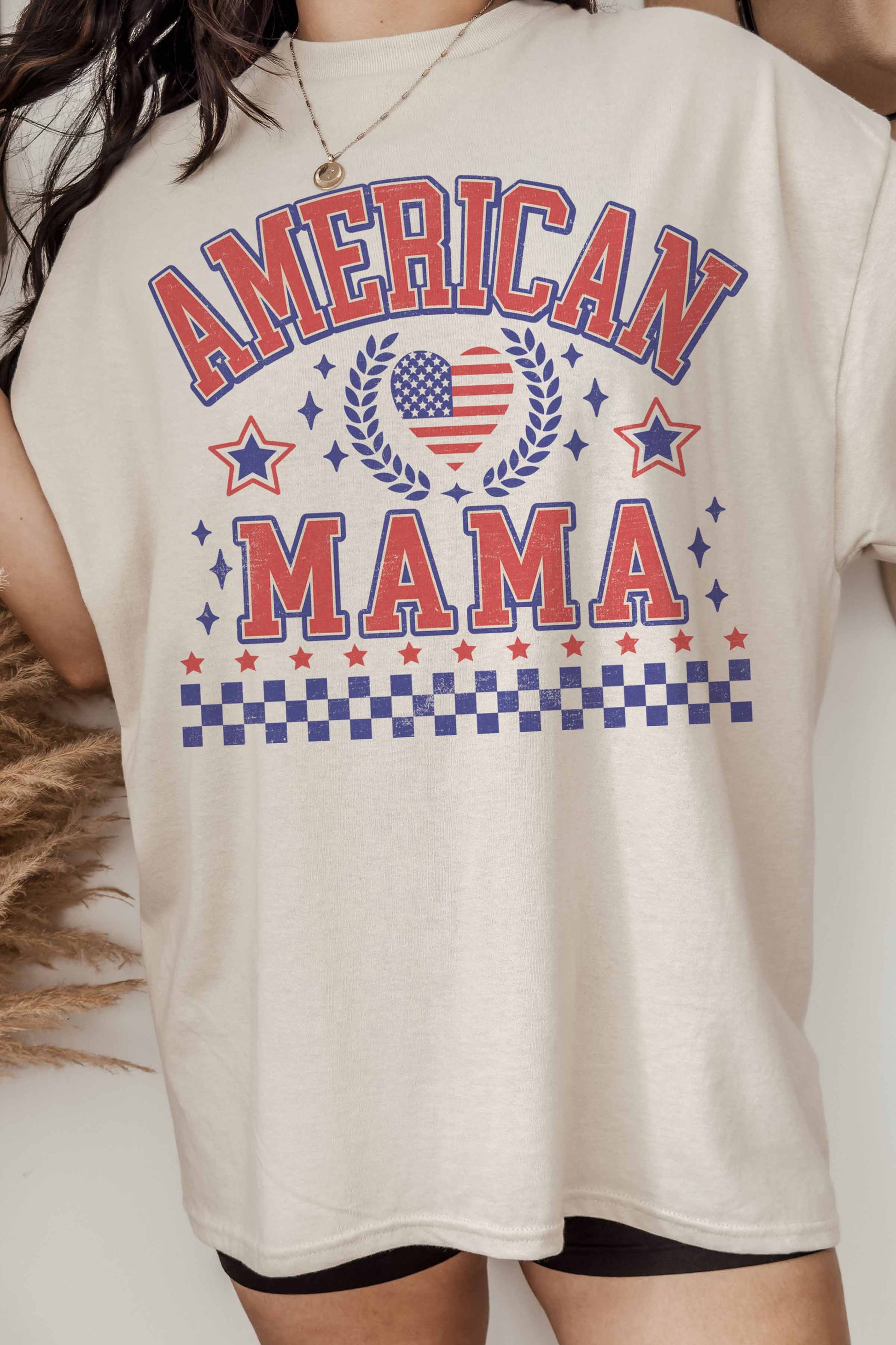 T-shirt oversize con grafica American Mama