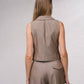 Gilet sartoriale con bottoni gessato marrone