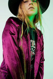 Blazer con revers a contrasto blu