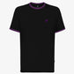 T-shirt antimacchia nera con bordi viola