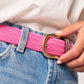 Cintura intrecciata elastica da donna rosa