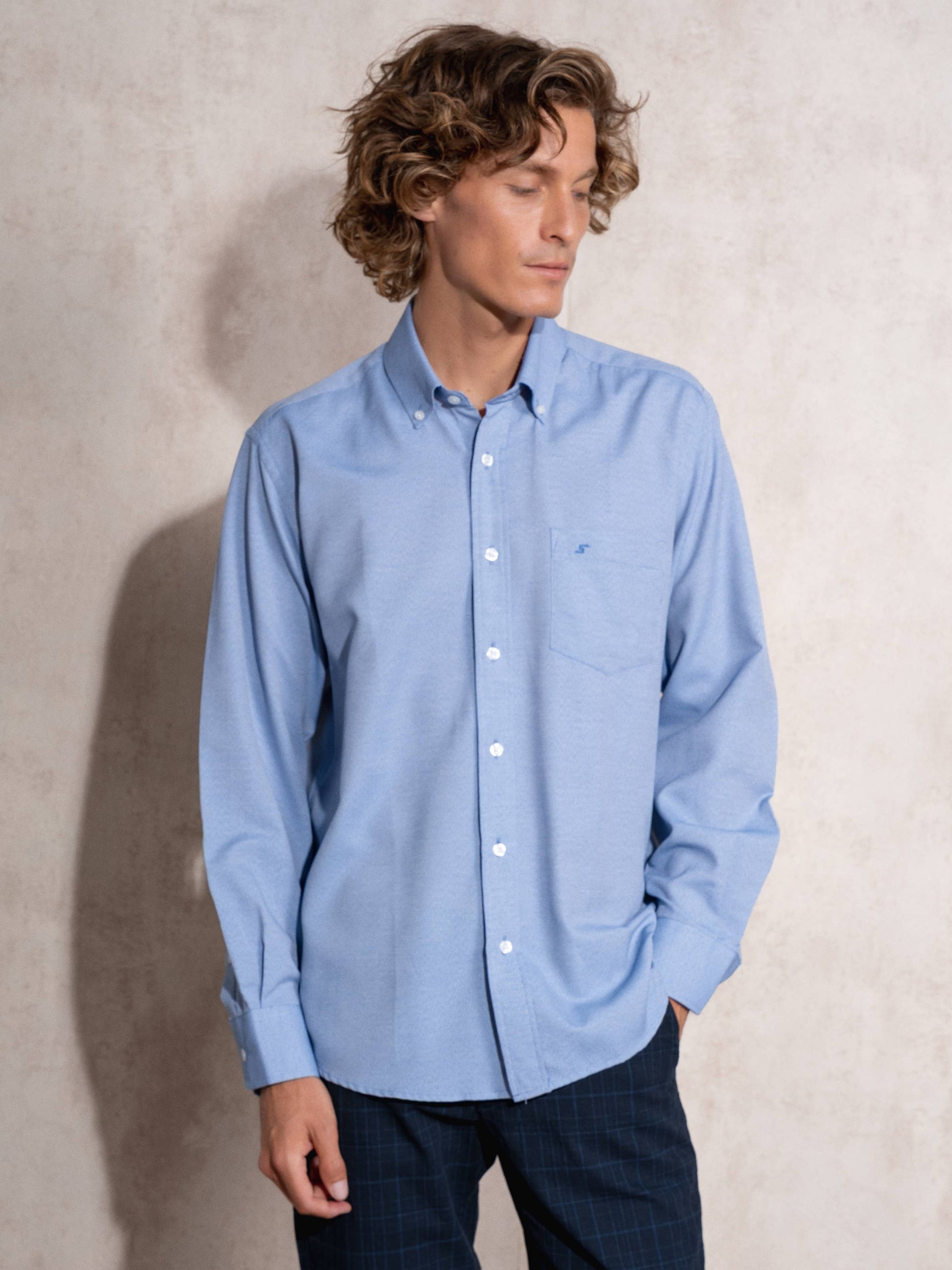 Camicia Oxford uomo in cotone misto