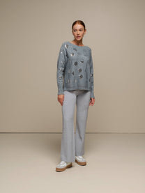 Maglione donna con paillettes a pois