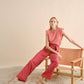 T-shirt con spalle strutturate e ricamo